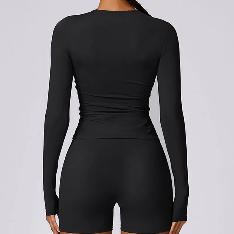 New Yoga Shirts Crop Top Long Sleeves Shirts For Women Yoga Sports Fitness Gym Clothes Push Up Workout Tops Sports Shirts - Get Fit with PH