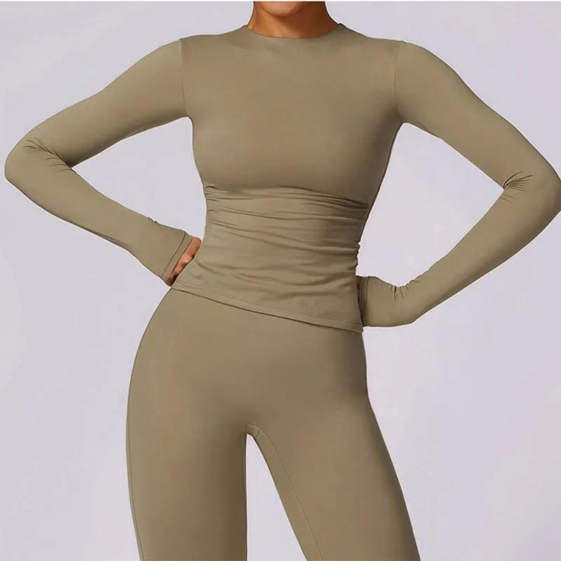 New Yoga Shirts Crop Top Long Sleeves Shirts For Women Yoga Sports Fitness Gym Clothes Push Up Workout Tops Sports Shirts - Get Fit with PH